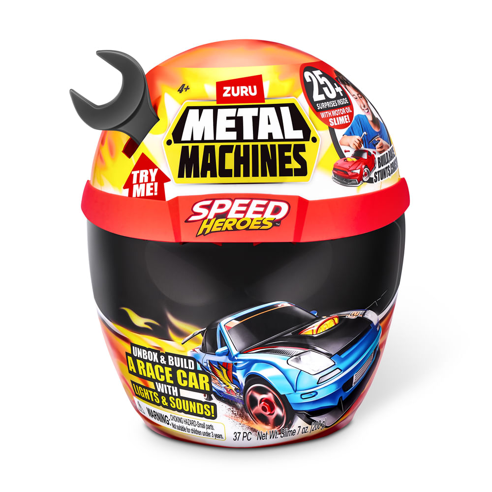Capacete Surpresa Metal Machiness Speed Hero 20 Peças Preto