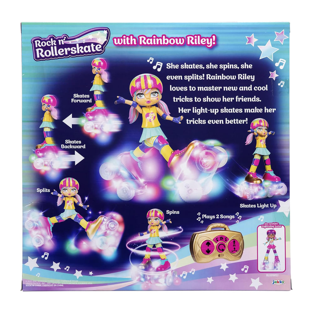 Boneca Rainbow Riley Patinadora com Controle Remoto