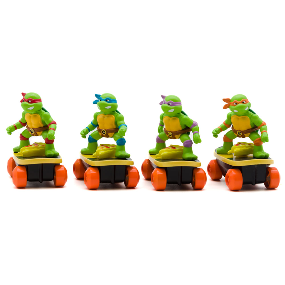 Carrinho de Corda Tartarugas Ninja Switch Kick Skaters - Michelangelo