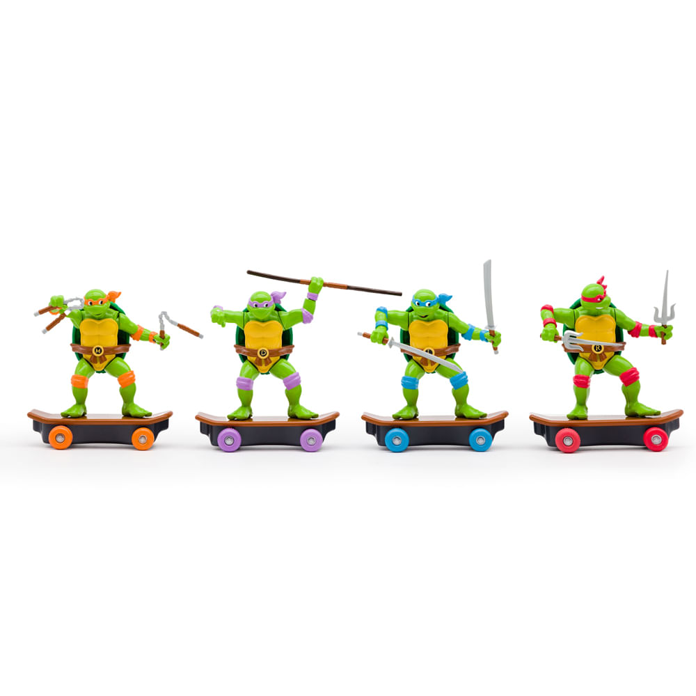 Skate Pull Back Tartarugas Ninja Sewer Shredders - Leonardo