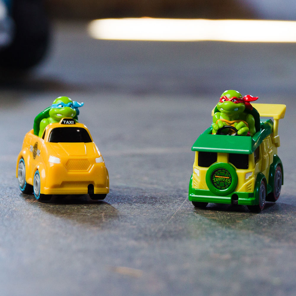 Carrinho de Corda Tartarugas Ninja Rad Rip Racers - Raphael