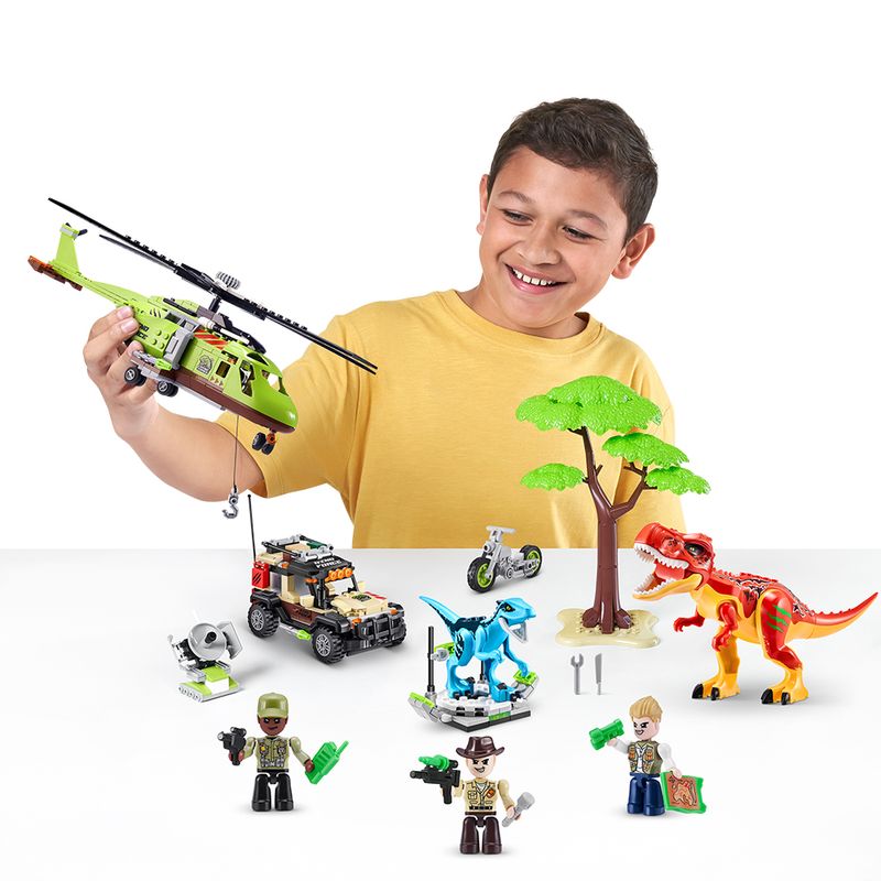 Blocos de Montar Max Dino Adventure 592 peças