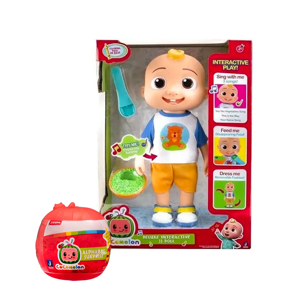 上品コーデはコレで安心！ Kit Cocomelon - Boneco Deluxe Interactive JJ + Mini Figura パーツ