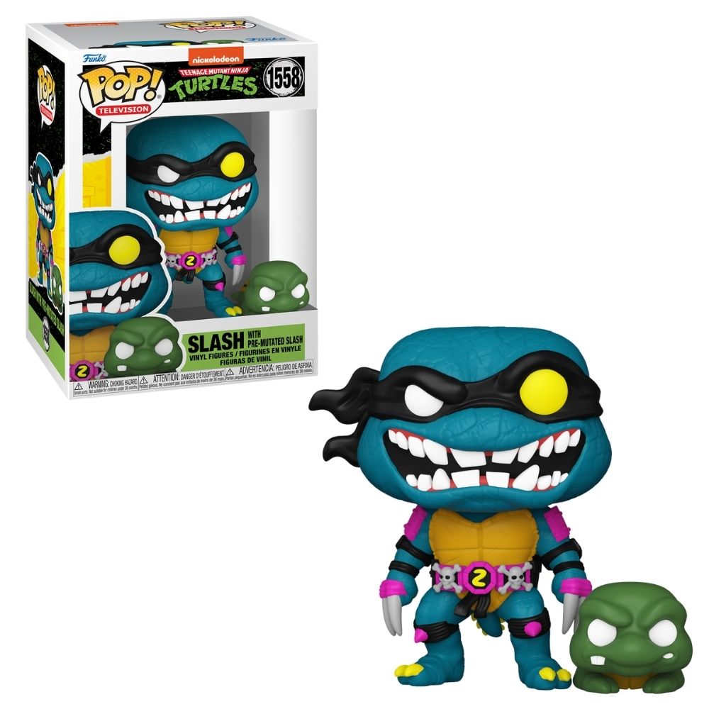 Boneco Funko Pop! As Tartarugas Ninja - Slash e Pré-mutado Slash