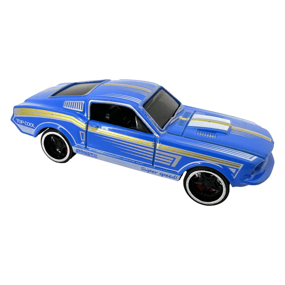 Kit com 4 Mini Carrinhos Die Cast Garagem S.A. - Azul + Roxo +