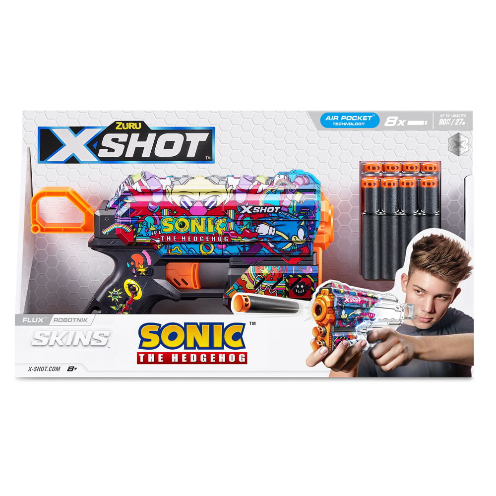 Lançador de Dardos X-Shot - Skins Flux Sonic - Robotnik