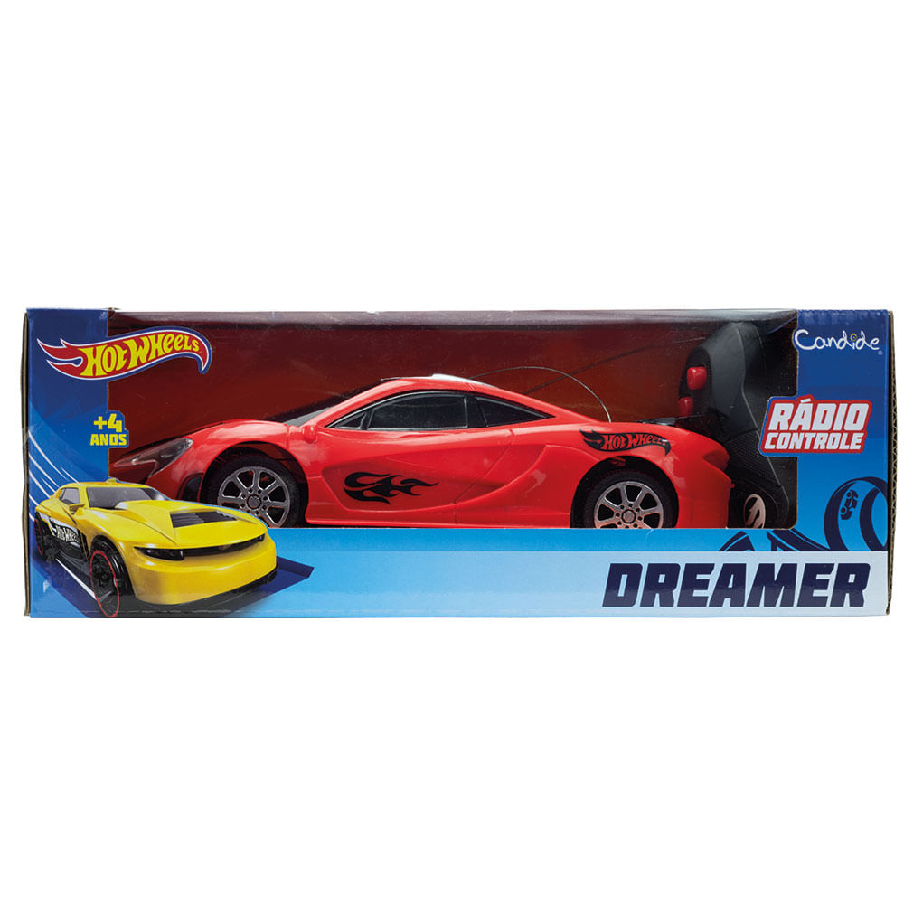 Carrinho de Controle Remoto - Hot Wheels - Dreamer - Amarelo - Candide